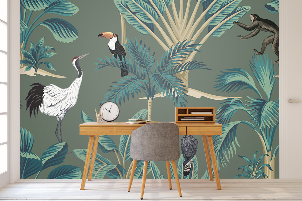 Vintage jungle Wallpaper Mural - Botanical Wallpapers - Wall Murals